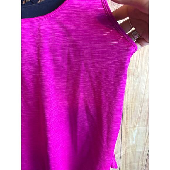 Athleta Sports Bra Tank Combo Fuschia and Navy Women's Size s - Picture 2 of 8